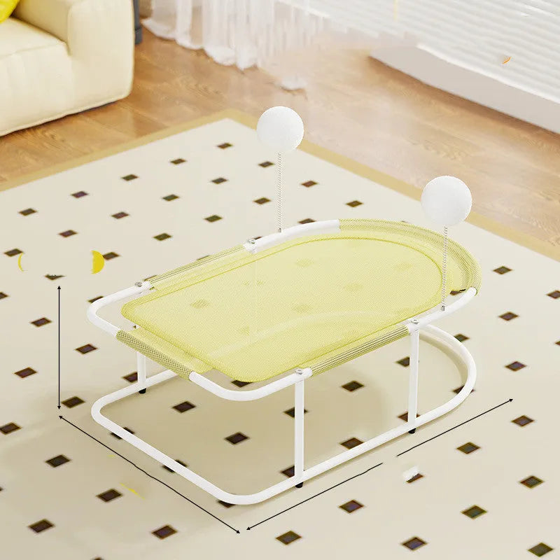 Large grey fabric cat kennel with breathable design for use as pet bed and cage