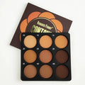 Dark matte makeup palette with 9 colour eyeshadows and repair disk