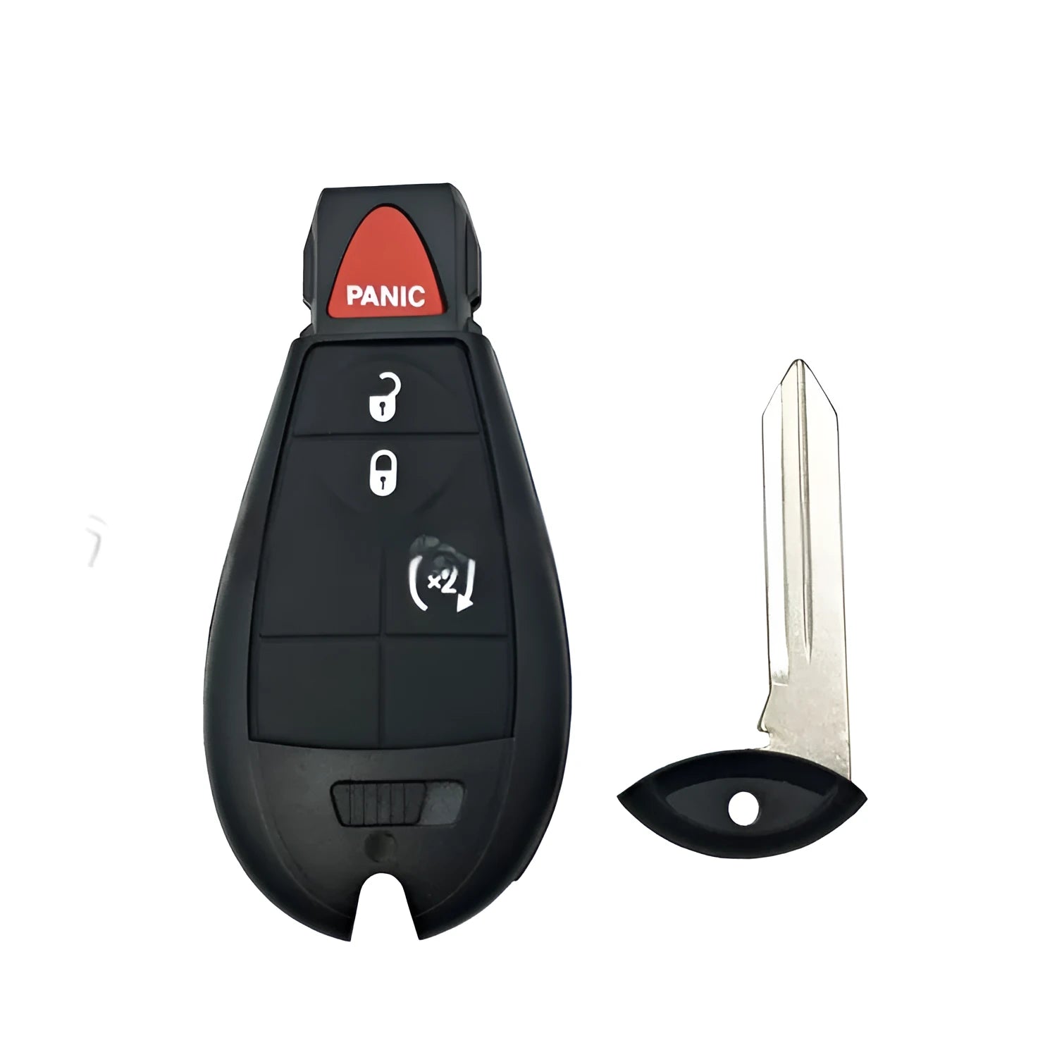 ABS brass replacement car key shell for Dodge and Chrysler smart card keys, dimensions 85mm by 42mm.