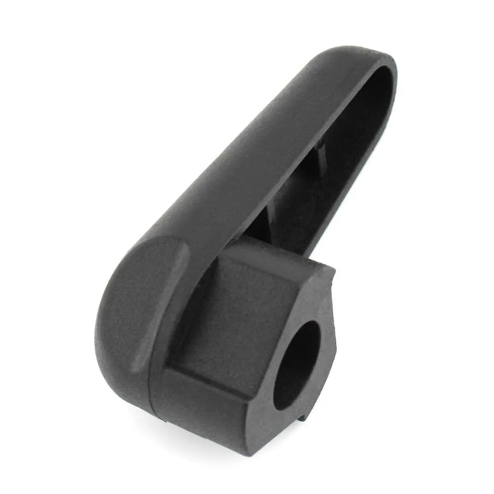 Black adhesive-backed quick release wrench for BMW motorcycle engine oil cap.
