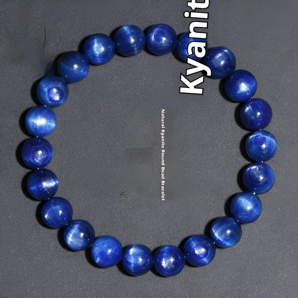 Original geometry design blue crystal bracelet with Ruyi elements, polished Grade 7A crystal.