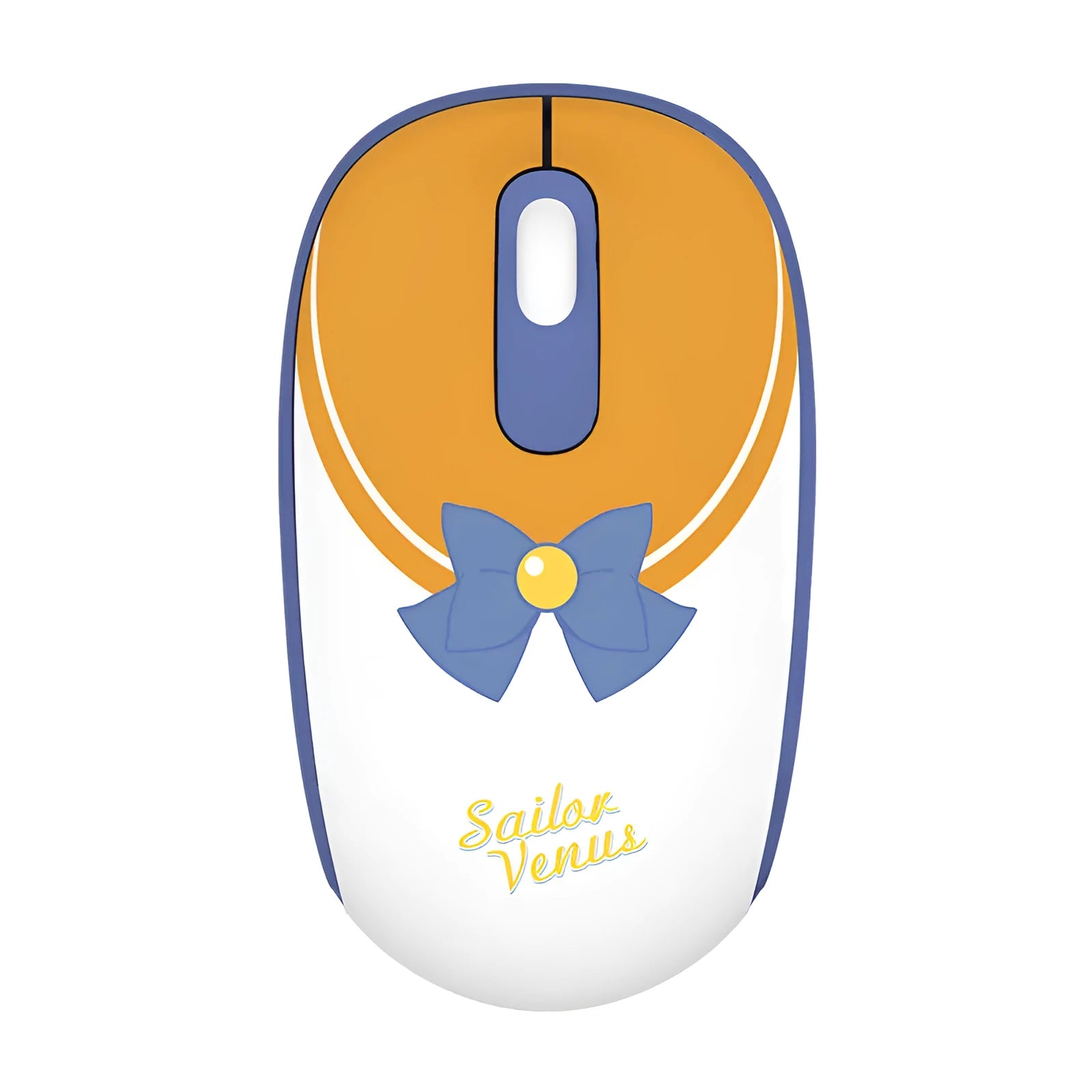 Sailor Moon pink cartoon wireless mouse with USB receiver on desk