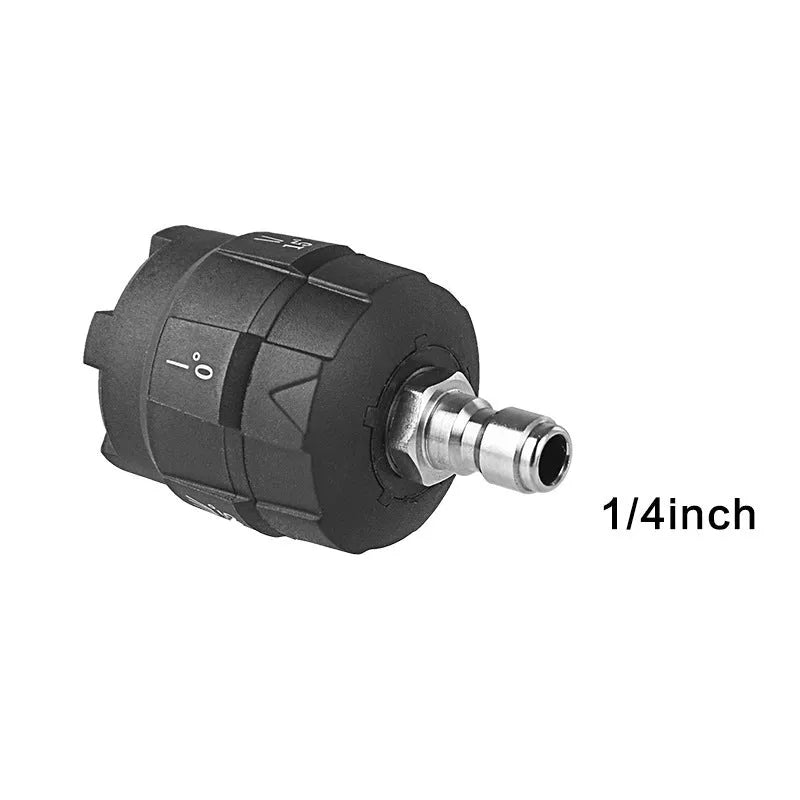 Five-in-one high pressure water gun nozzle with brass connector and rotating pattern selector