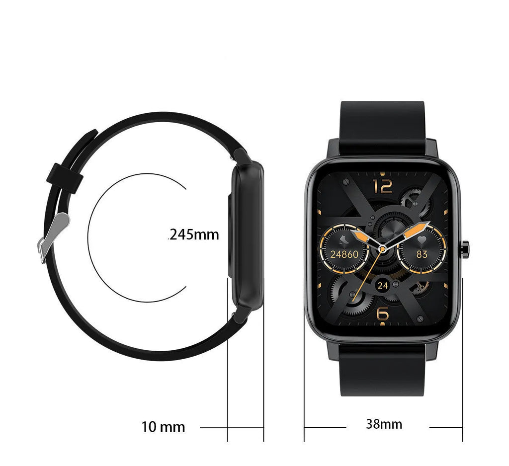 H80 fashion sports smart watch with spherical glass screen and silicone strap showing health metrics display