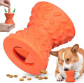 Blue rubber bone-shaped dog toy with hollow centre and food leakage holes