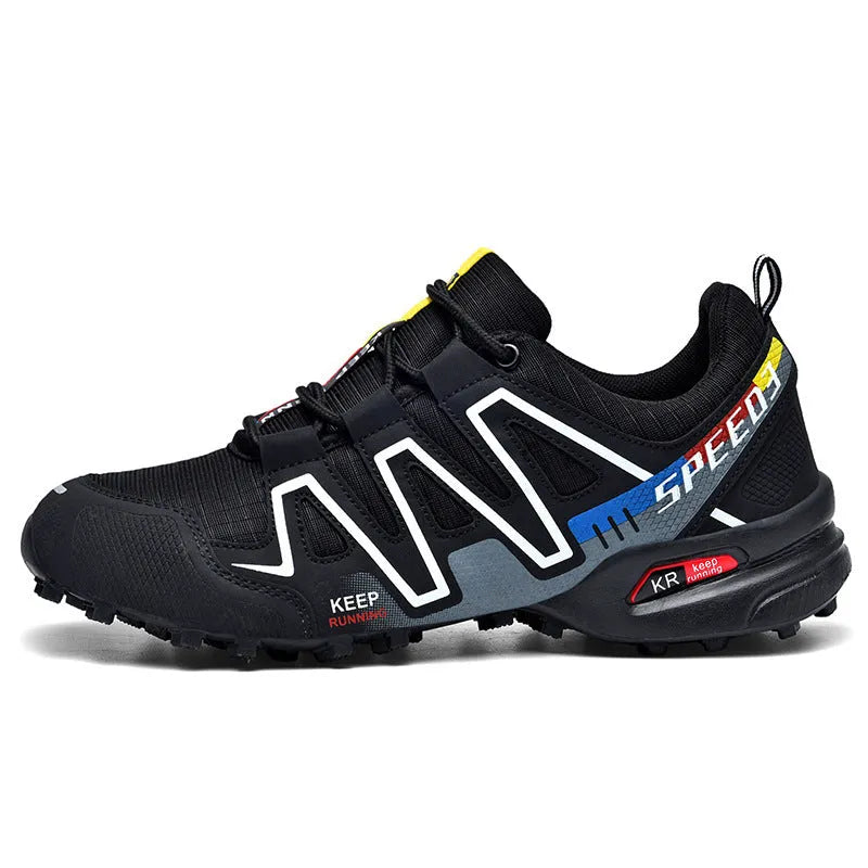 Men's grey orange plus size casual running shoes with low-top design on a plain background.