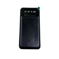 Black ultra-thin power bank with 10000mAh capacity showing fast charging capability