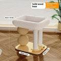 Pine wood cat nest with integrated scratching ball design