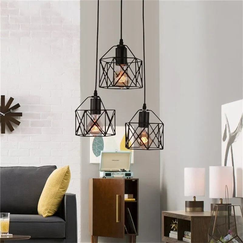 American country style decorative LED light with iron shade for home interior lighting