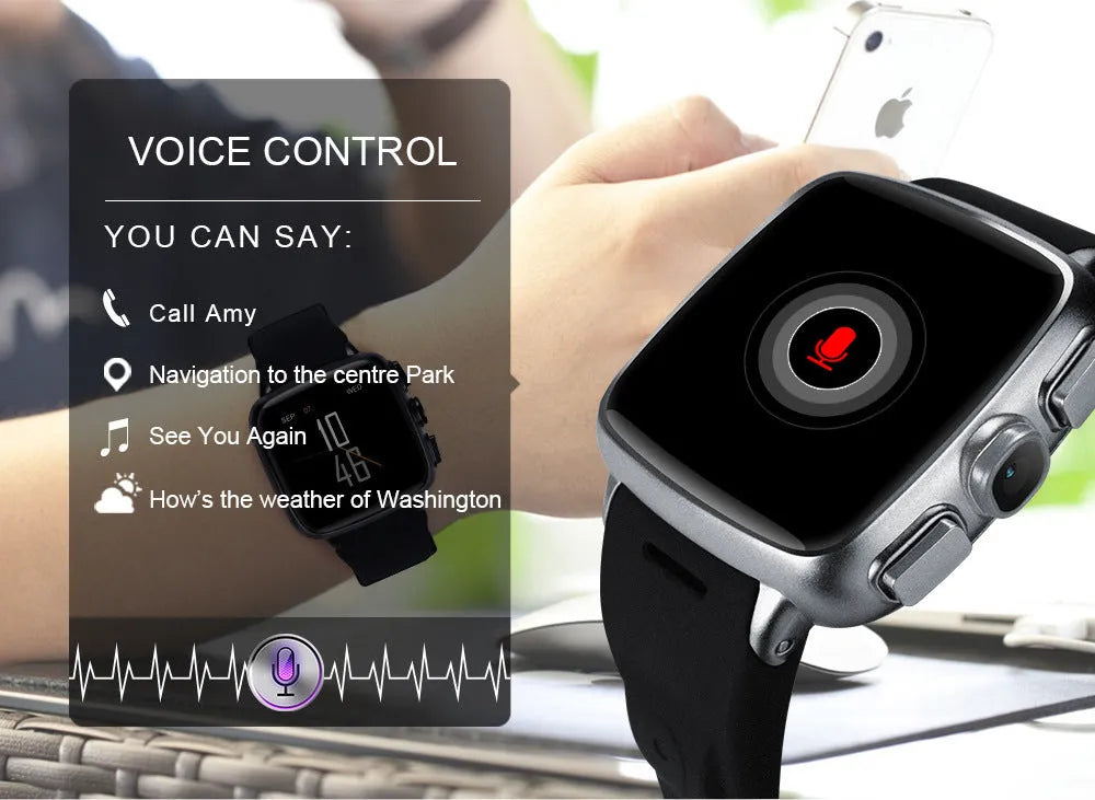 Z01 smart watch with 1.54 inch HD touch screen in black or white colour