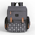 LAND Mommy large capacity oxford cloth diaper backpack with changing mat in grey colour.