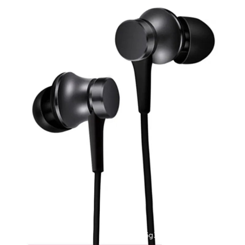 Piston in-ear wired headphones with 3.5mm plug in blue, red and black colour options