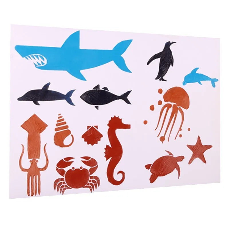 White plastic drawing stencil templates for tracing patterns and designs