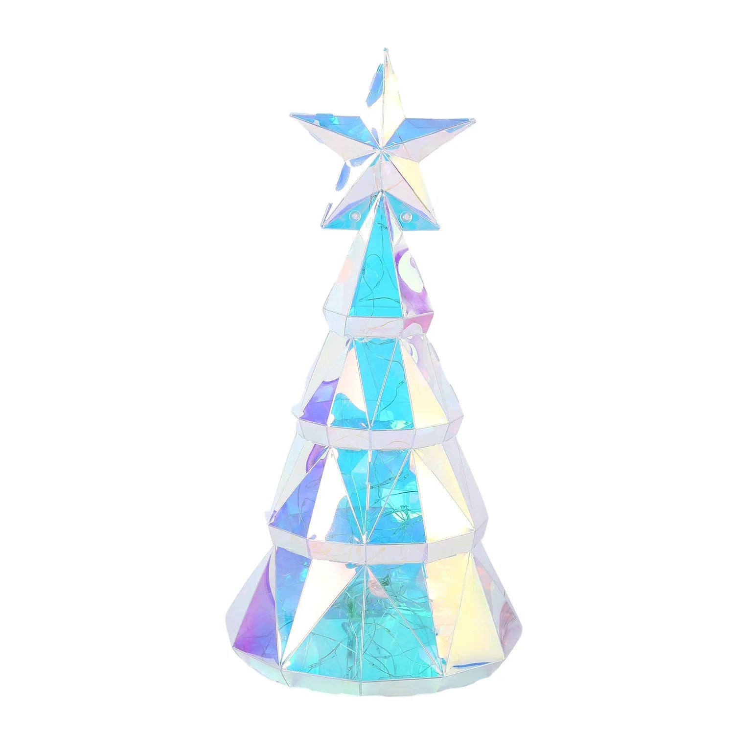 PET material colourful cartoon Christmas tree luminous decoration measuring 14.5×4.8×20cm