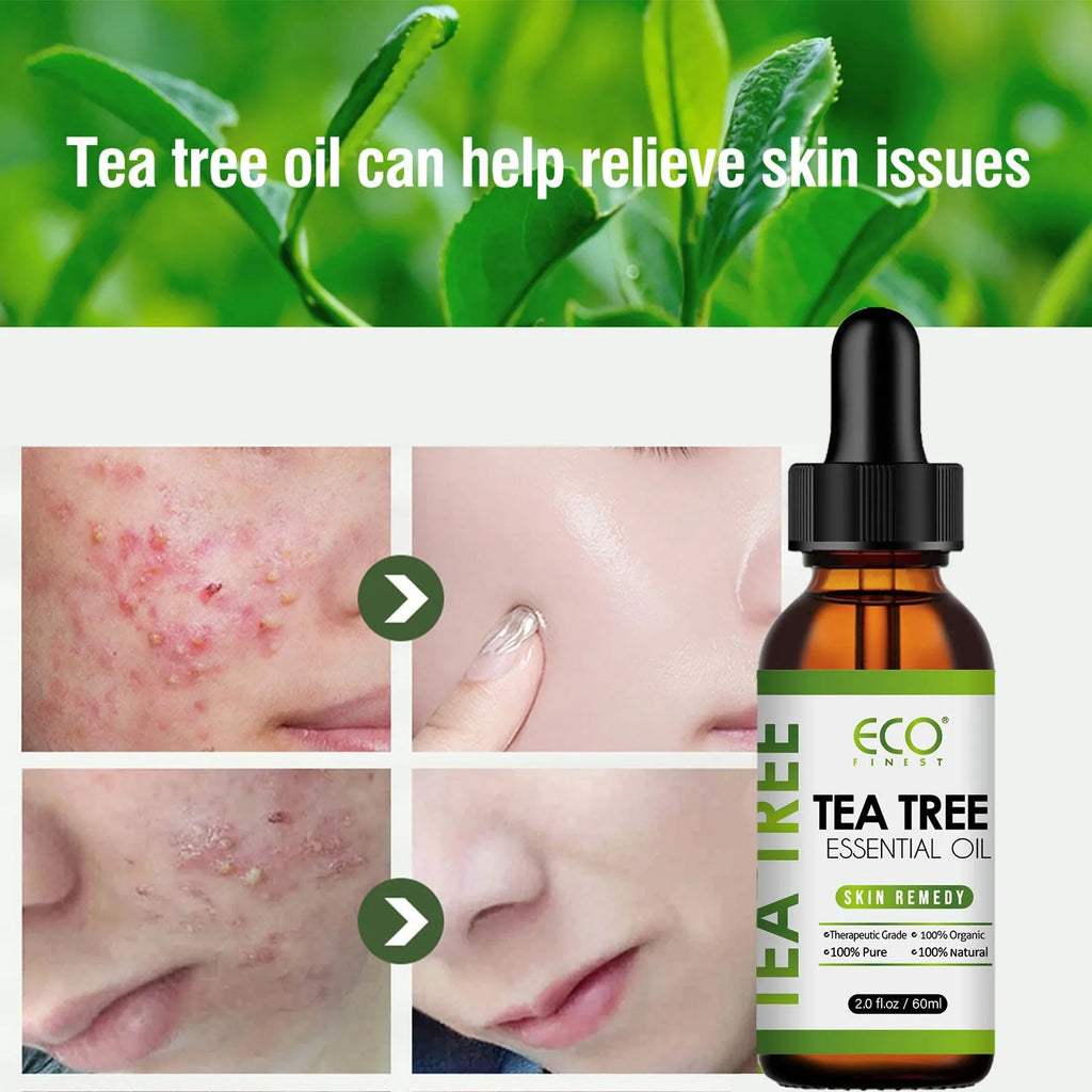 60ml bottle of pure tea tree essential oil for massage and skin application