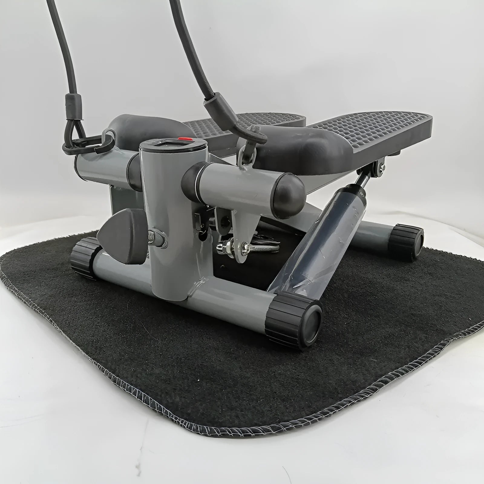 Silver grey hydraulic mini treadmill for waist slimming workouts at home or gym