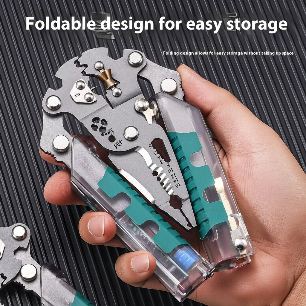 8.8-inch multi-functional electricians' pliers with wire stripper and hardened steel cutting edge