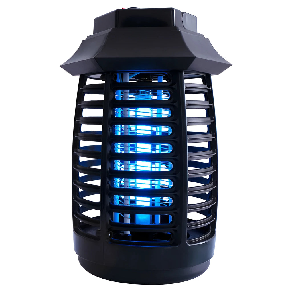 Black aromatherapy mosquito lamp with glass UV tube for indoor insect control
