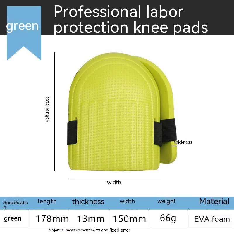 A pair of thick EVA foam kneepads in different colours for work on tile floors.