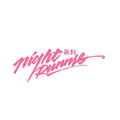 Nightwalker rear windshield car sticker showing letter/number text in black, colourful or pink colours