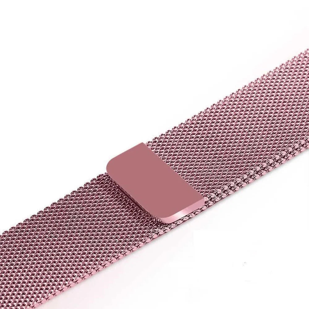 Apple Watch stainless steel mesh strap with magnetic clasp in silver, black, gold and rose gold