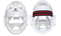 Karate helmet for boxing head protection in blue, red, or white colours available in multiple sizes