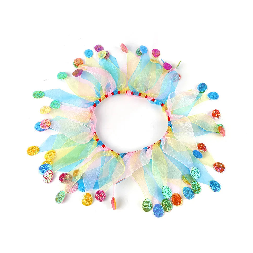 Tie-dye dog collar with Christmas and Halloween patterns in adjustable one-size cloth design