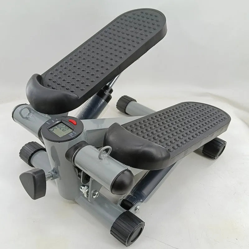 Silver grey hydraulic mini treadmill for waist slimming workouts at home or gym