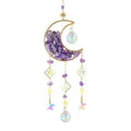 Moon-shaped K9 crystal car pendant on 420mm chain in multiple colour options