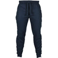 Men's solid colour drawstring waist fleece casual pants in a loose fit
