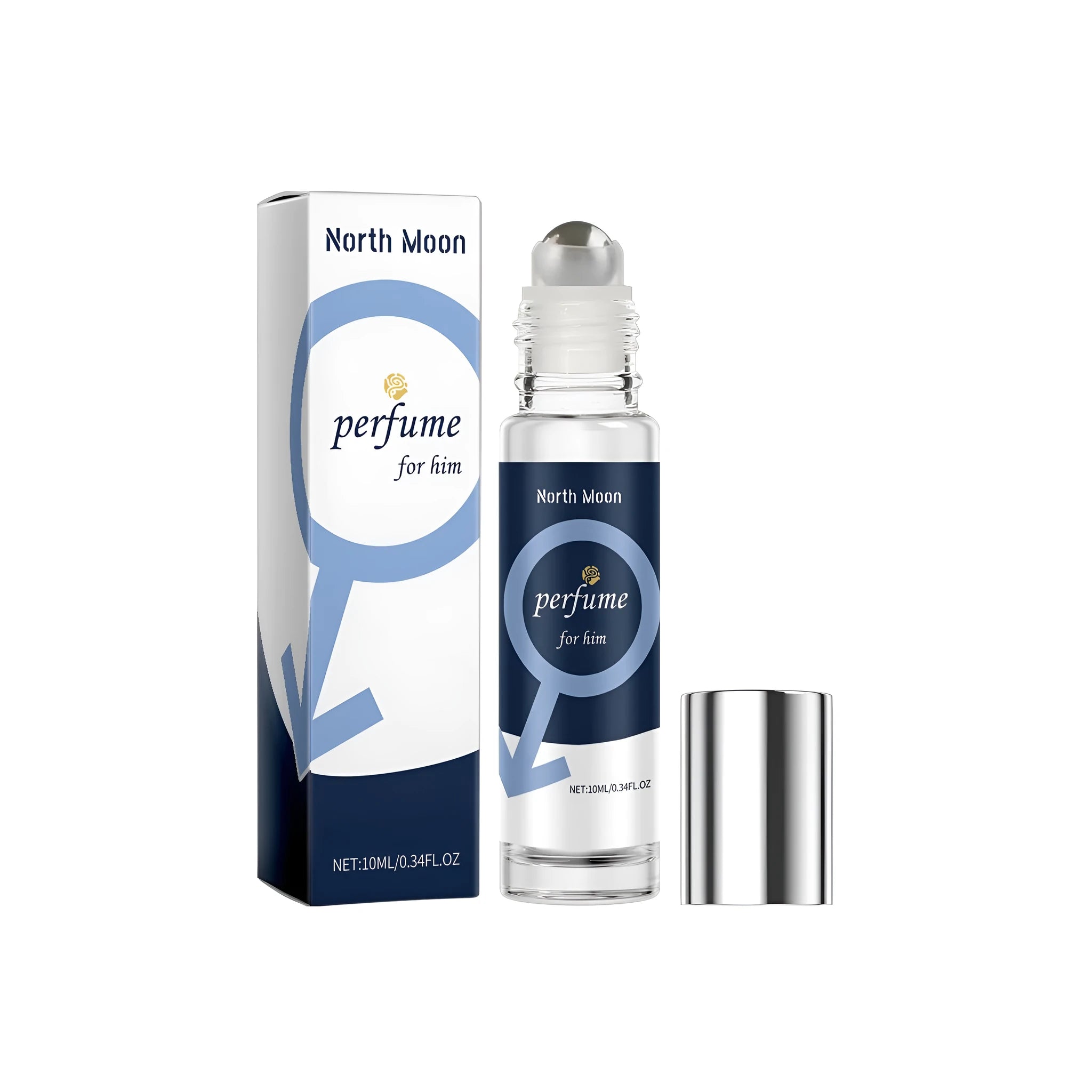 10ml bottle of men's perfume with bergamot, patchouli, and jasmine scent notes.