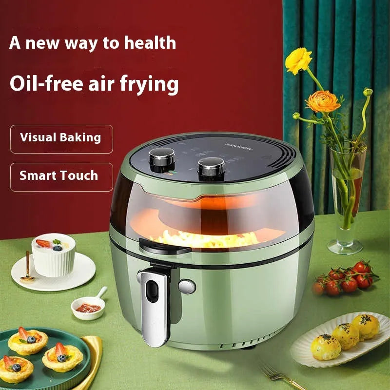8-litre air fryer oven with mechanical button controls and nano-ceramic interior coating