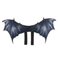 Black cloth bat wing costume for dog or cat, shown in large, medium, and small sizes.