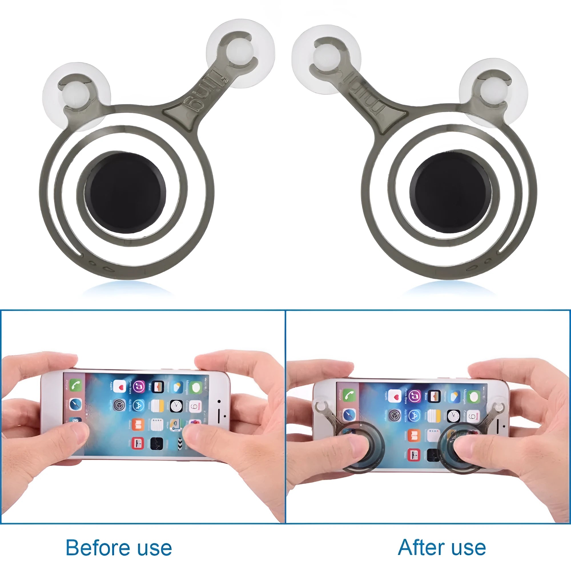 Pair of clear and black mini joysticks for mobile phone touch screen gaming control