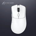 Attack Shark wireless gaming mouse in black colour showing triple connectivity modes and lightweight design