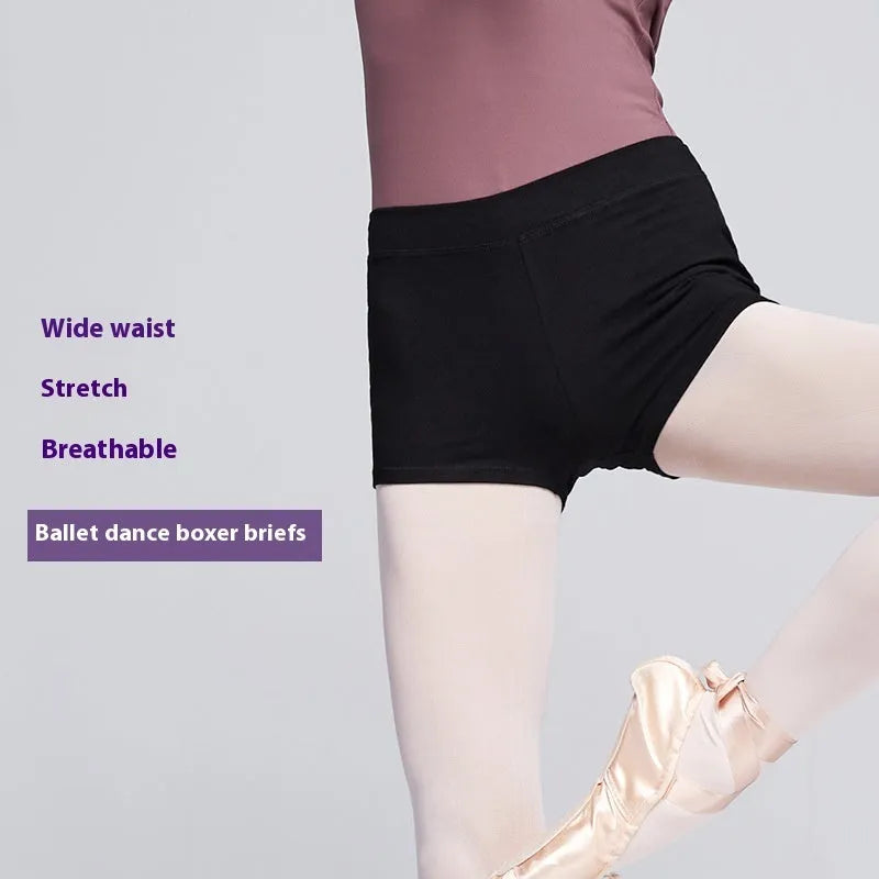 Black cotton dance pants for women's ballet practice and fitness exercise