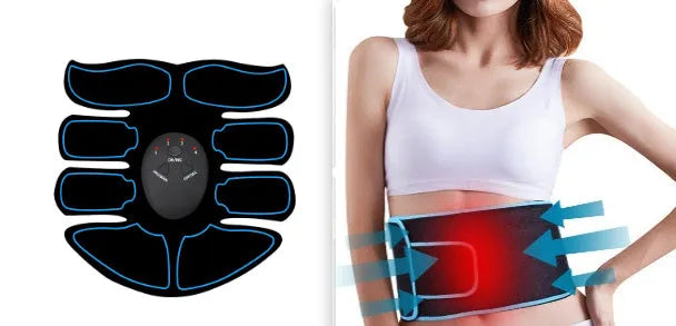 K81 digital display abdominal muscle patch with eight massage points in blue-edged version