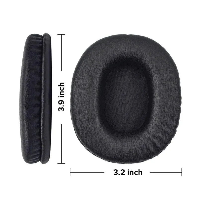 Black soft PU leather replacement ear pads for Sony MDR-1R headphones.