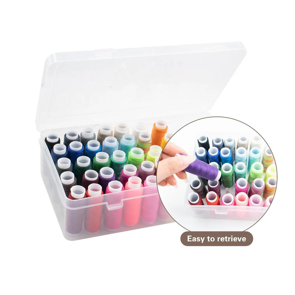 42-axis clear plastic storage box for embroidery threads and sewing needles