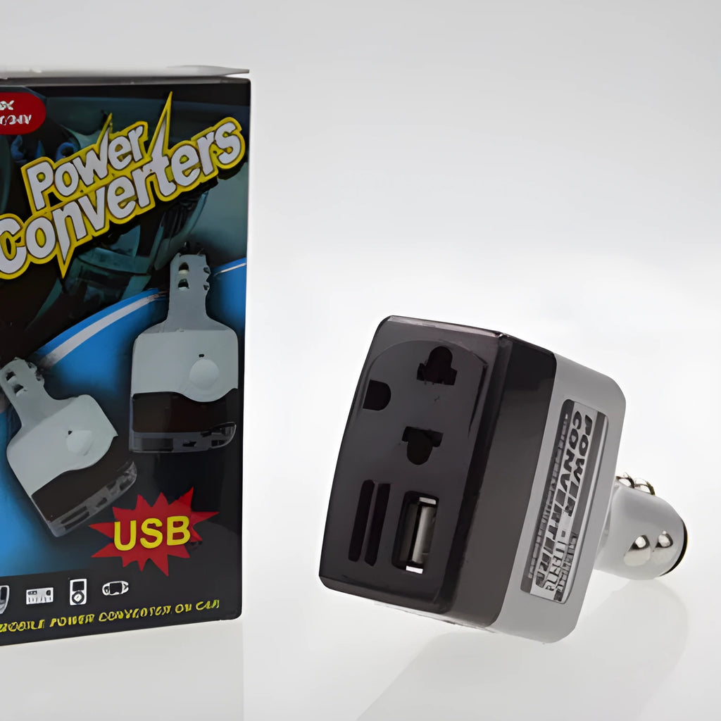 011C car power transformer with cigarette lighter adapter and USB output port