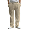 Men's striped high waist straight leg casual trousers in four colour options