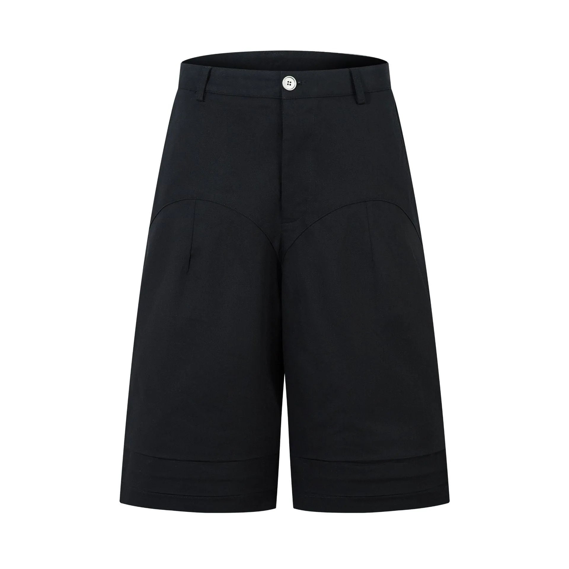 Retro loose fit wide leg straight denim middle pants in black or green with zipper fly