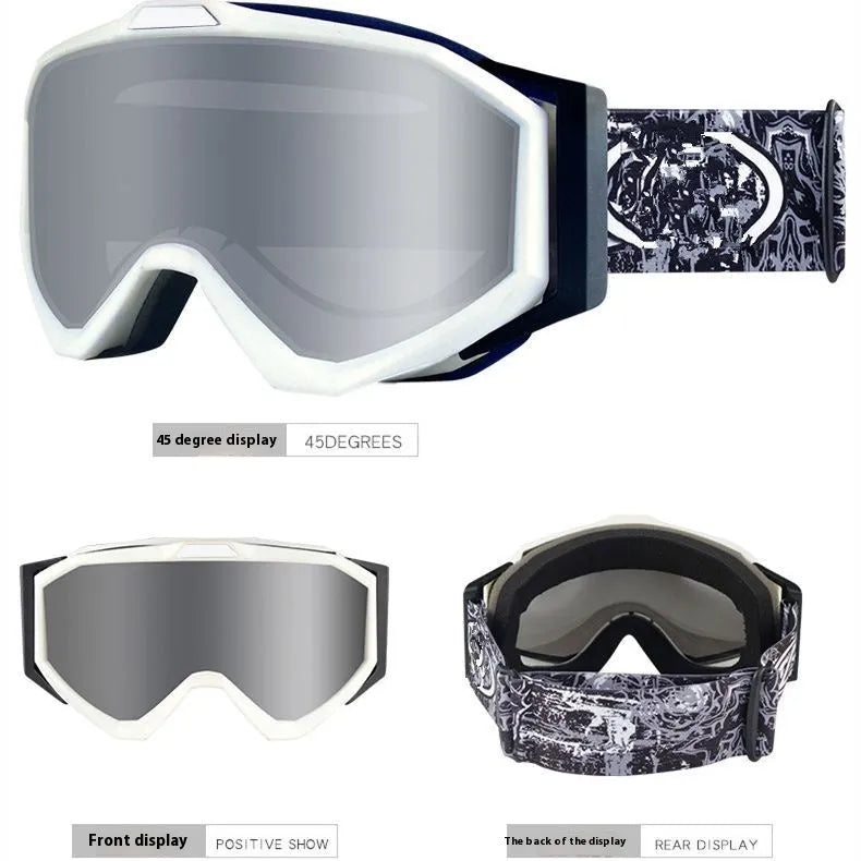 Double-layer anti-fog motorcycle goggles with TPU frame in a choice of five colour and lens combinations.