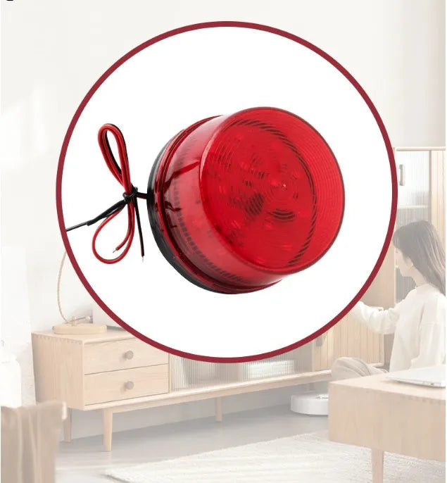 Small 24V warning alarm light with rotating strobe and 105dB siren in red yellow blue green colour options