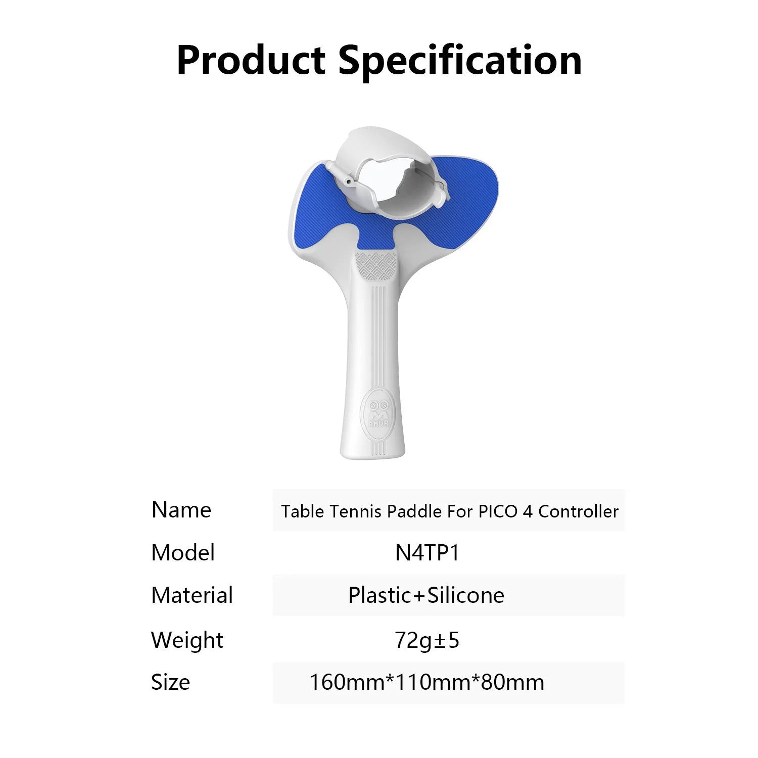 Red and blue Pico 4 controller table tennis hand grip accessory