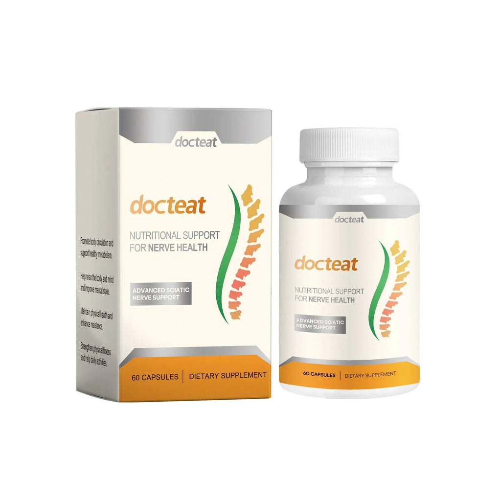 DOCTEAT Body Care Glue Wrap bottle containing 60 adhesive capsules for joint comfort treatment