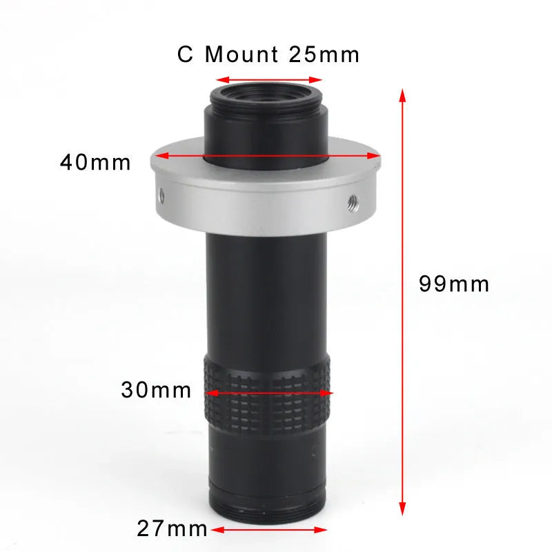 Industrial black monocular camera lens for inspection with 130 times magnification