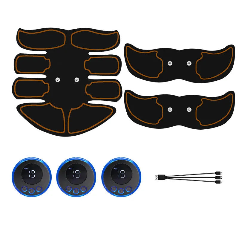 K81 digital display abdominal muscle patch with eight massage points in blue-edged version