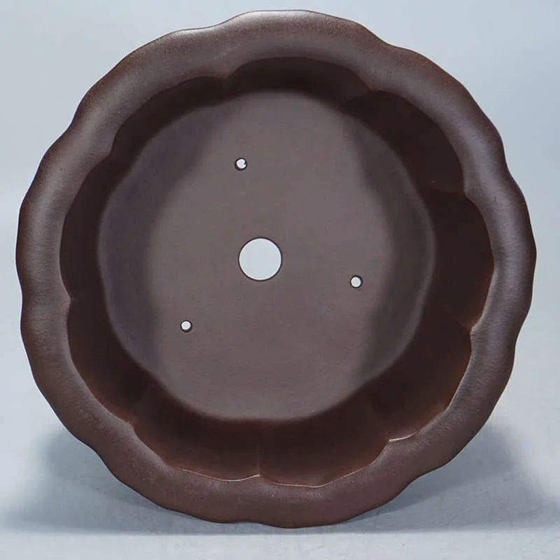 Purple sand ceramic succulent flowerpot with petal basin shape measuring 37x37x20cm