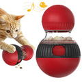 Plastic rotating cat toy with food-dispensing ball and sound module in Super Ball colour.